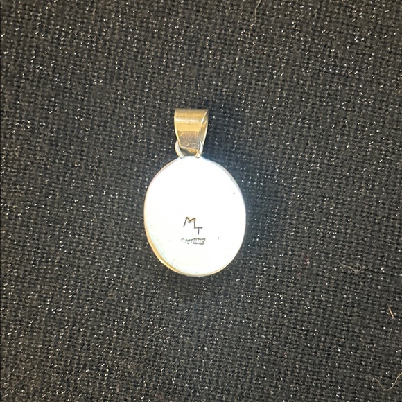 Sterling Silver Pendant with Pale  Orange Stone - Picture 3 of 6